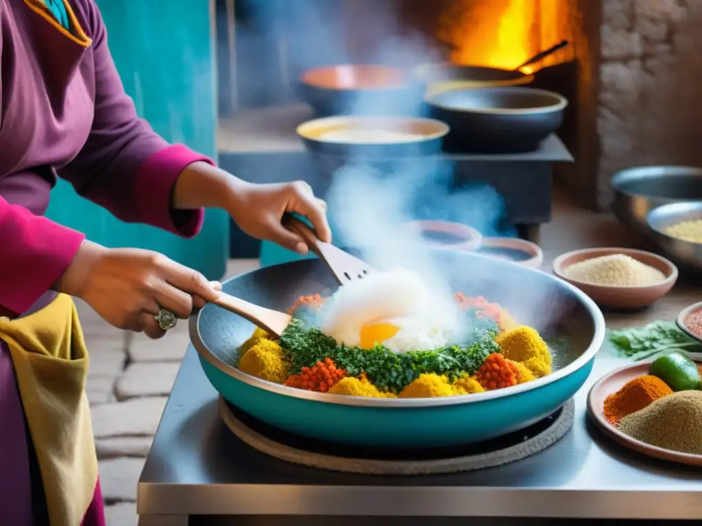 Un vibrante escenario culinario en una picantería arequipeña, resaltando la esencia de la gastronomía peruana