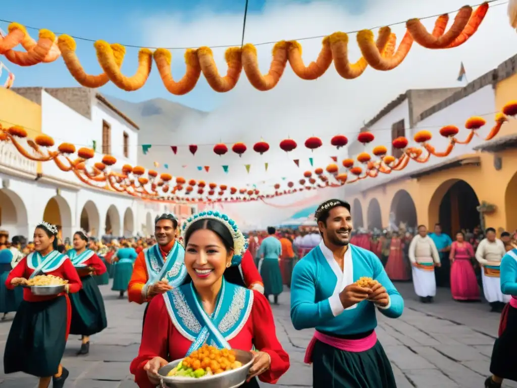 Vibrante Festival del Camarón en Arequipa: baile, comida y coloridas decoraciones en la calle