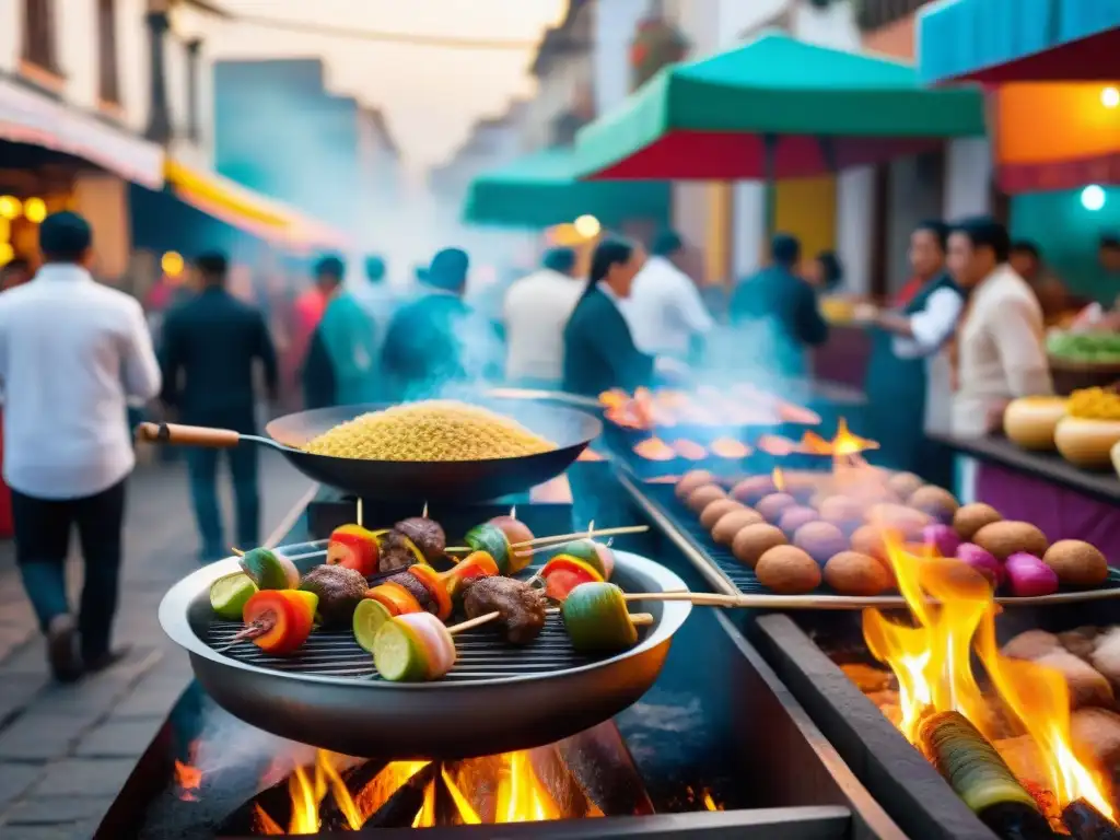 Un vibrante festival de comida en Lima, Perú, donde los clásicos peruanos cobran vida en la calle