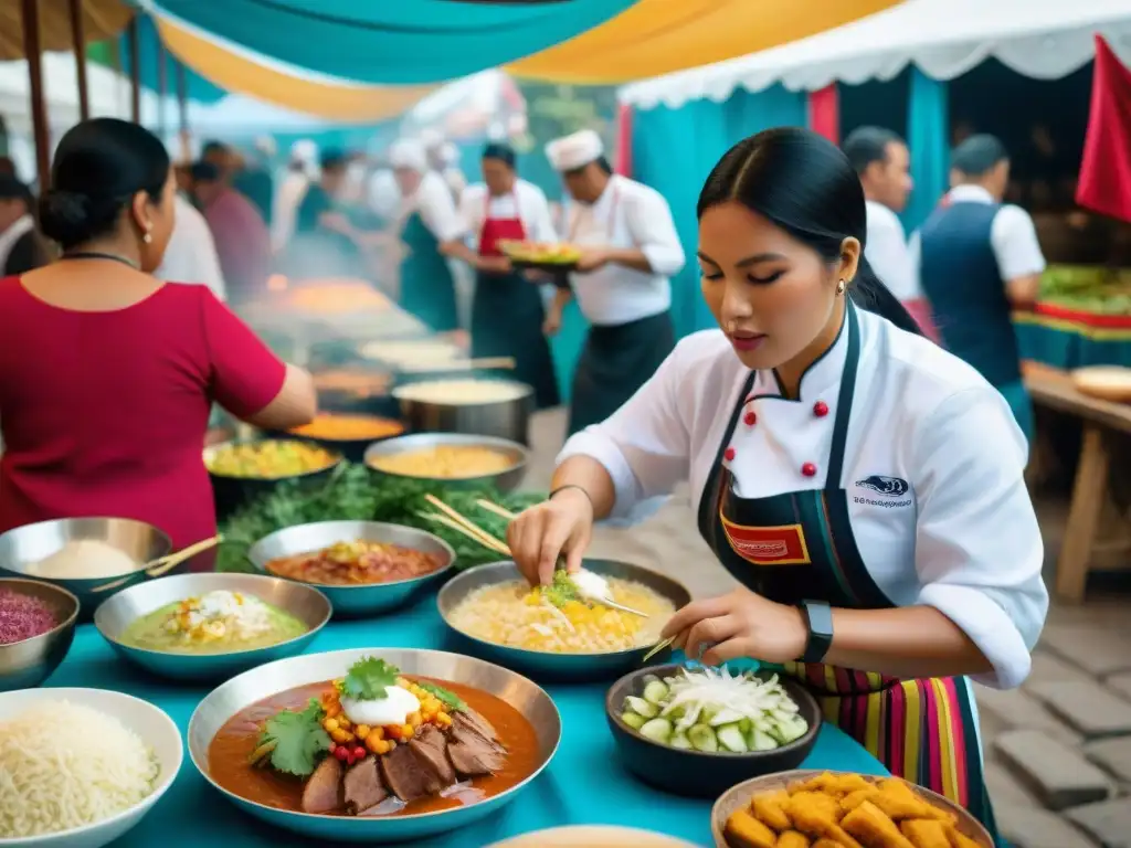 Vibrante festival gastronómico en Perú con cocina peruana eventos internacionales