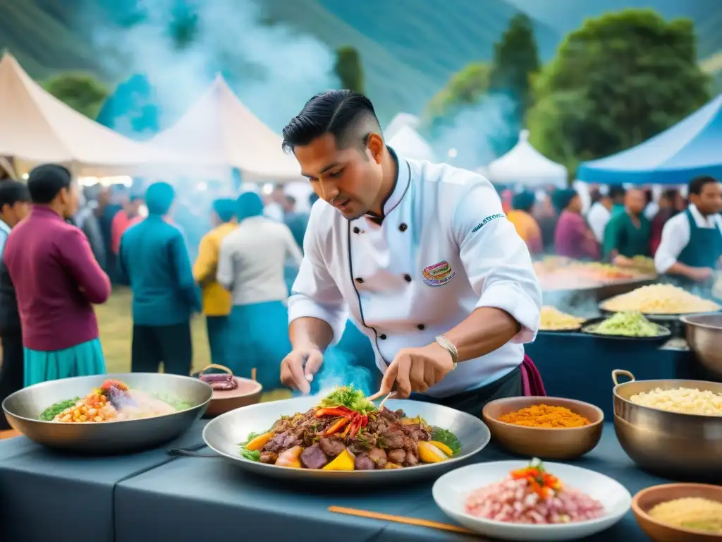 Un vibrante festival gastronómico en la Sierra peruana con cocina tradicional y música folclórica