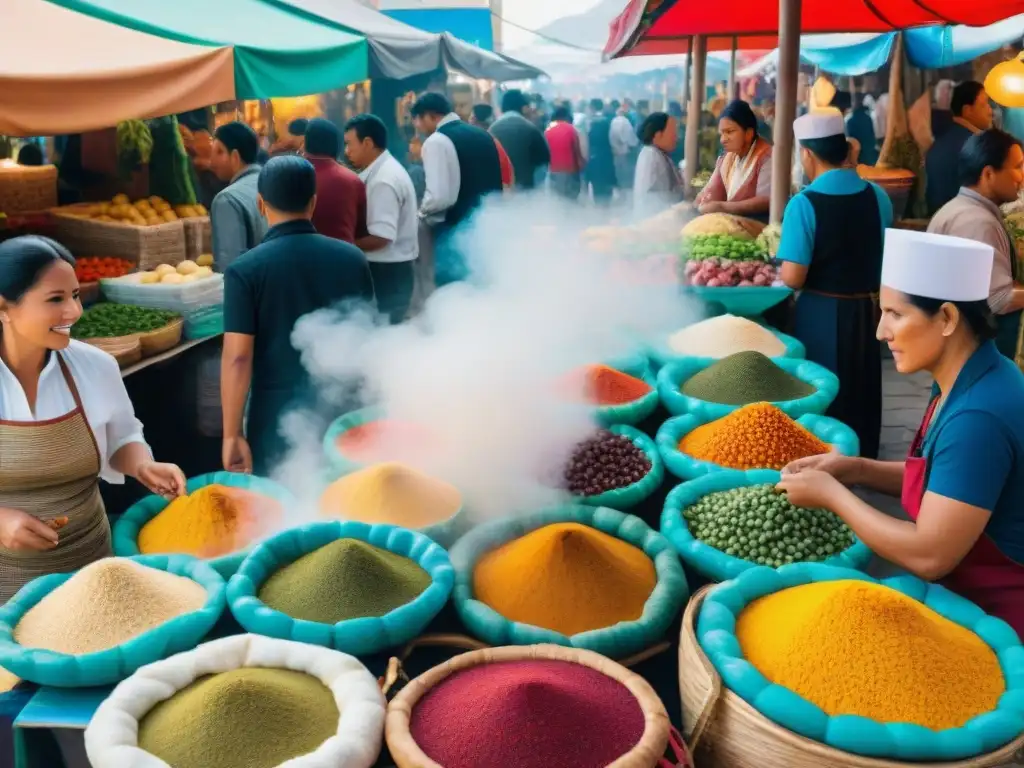 Vibrante festival gastronomía arequipeña en Perú, con platos típicos y ambiente festivo