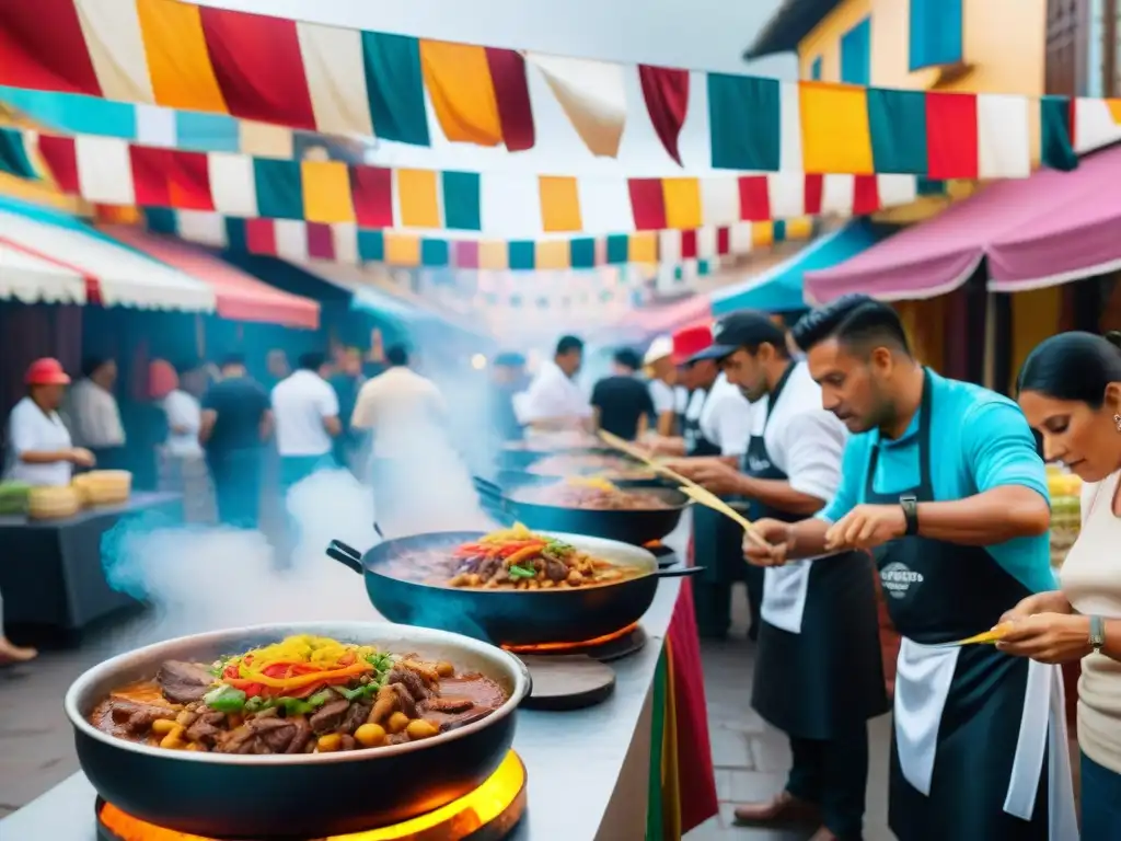 Celebración vibrante del Festival Gastronomía Costeña Lomo Saltado en Lima, Perú