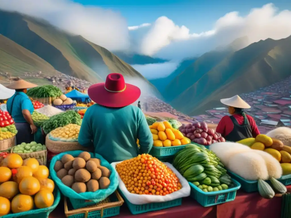 Un vibrante mercado de alimentos en Lima, Perú, con colores, sabores y cultura culinaria peruana revistas gastronomía