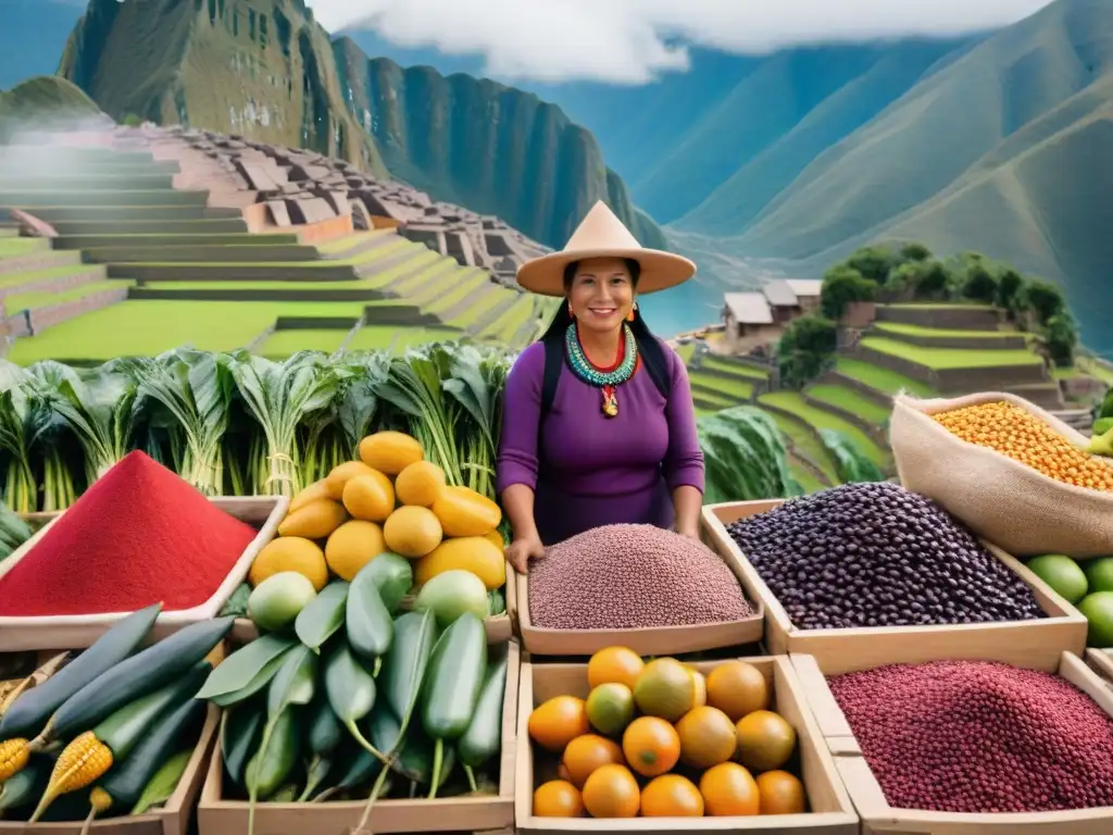 Un vibrante mercado en Perú con ingredientes autóctonos para la cocina peruana contemporánea