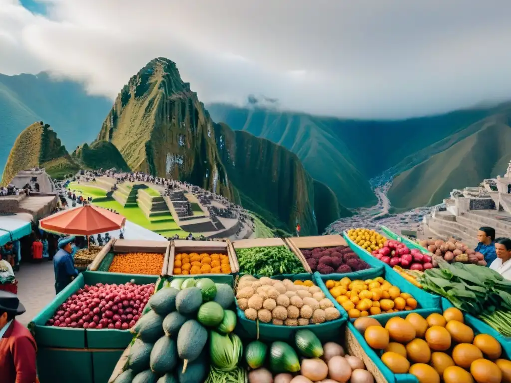 Un vibrante mercado limeño rebosante de influencias culinarias en la gastronomía peruana