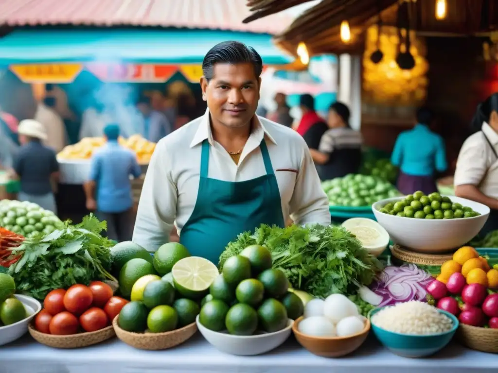 El vibrante mercado peruano ancestral, donde se revela el secreto del ceviche peruano ancestral