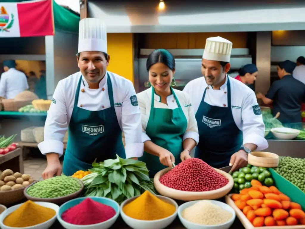 Un vibrante mercado peruano donde chefs innovan en gastronomía peruana