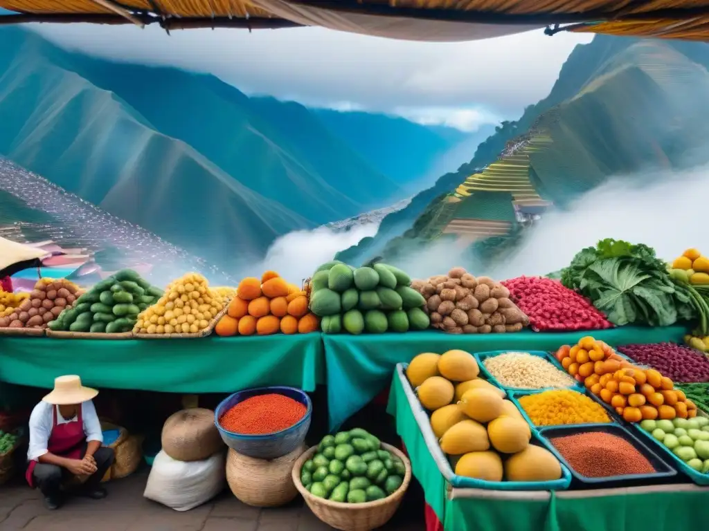 Vibrante mercado peruano con colores y sabores únicos