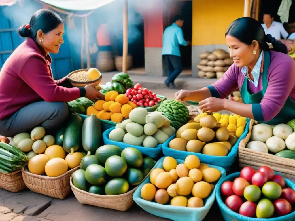 Vibrante mercado peruano resalta la Importancia de ingredientes autóctonos en gastronomía peruana