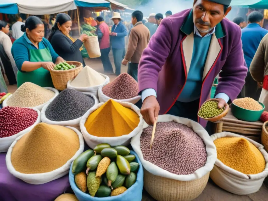 Vibrante mercado peruano resalta la Importancia de ingredientes autóctonos en gastronomía peruana