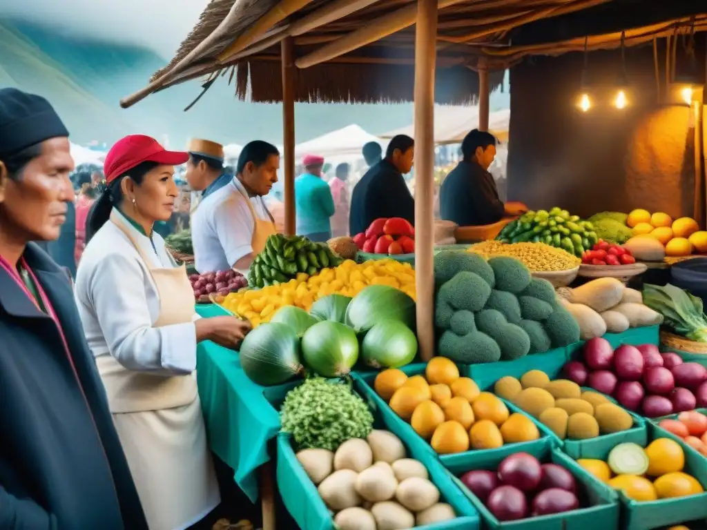 Un vibrante mercado peruano con innovación en gastronomía peruana