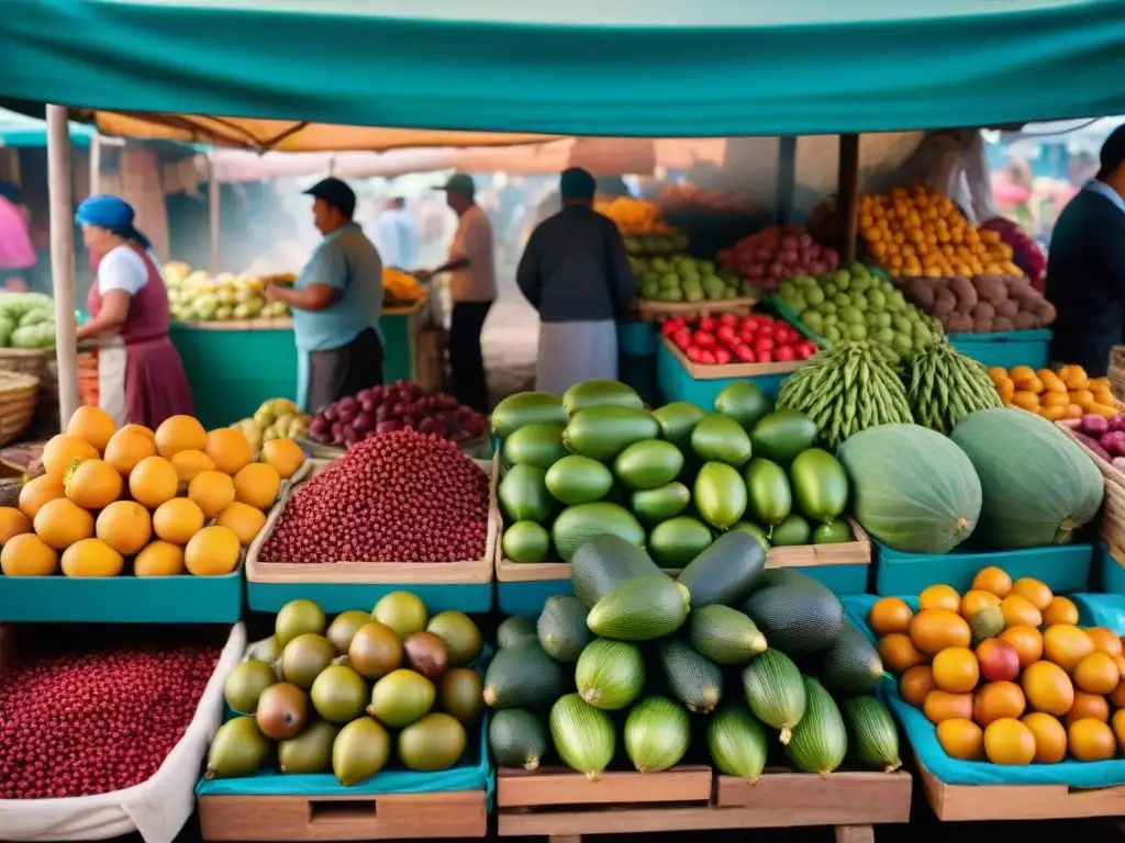 Vibrante mercado peruano con inclusión social gastronomía Perú, colores y sabores