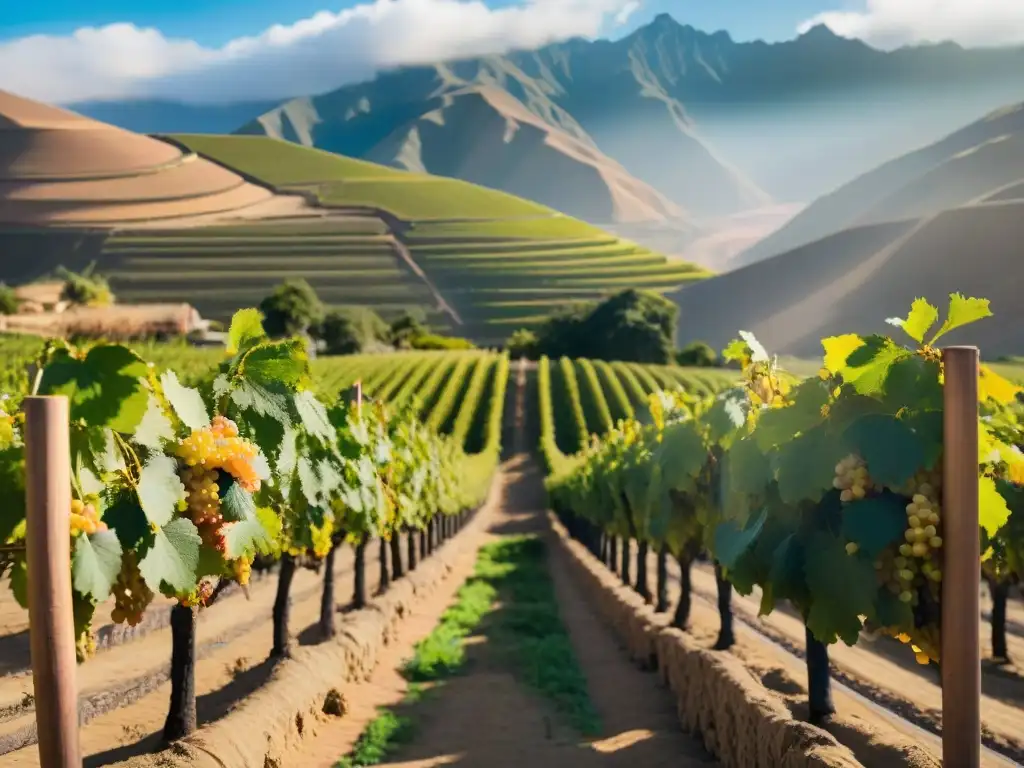 Vibrante viñedo en Ica, Perú, listo para cosecha