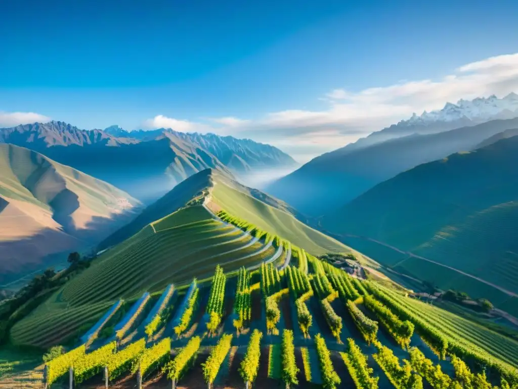 Varios viñedos peruanos se extienden por valles y montañas, mostrando la influencia del terroir en la producción de vinos y pisco