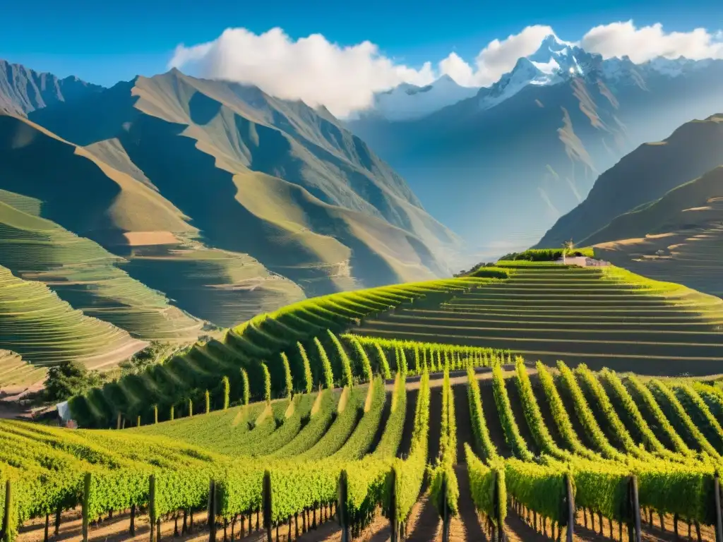 Vista panorámica de viñedos en Ica, Perú